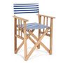 Voir la diapositive 1 : City Garden Fauteuil de jardin pliable - Bois et toile - Bleu - LONA