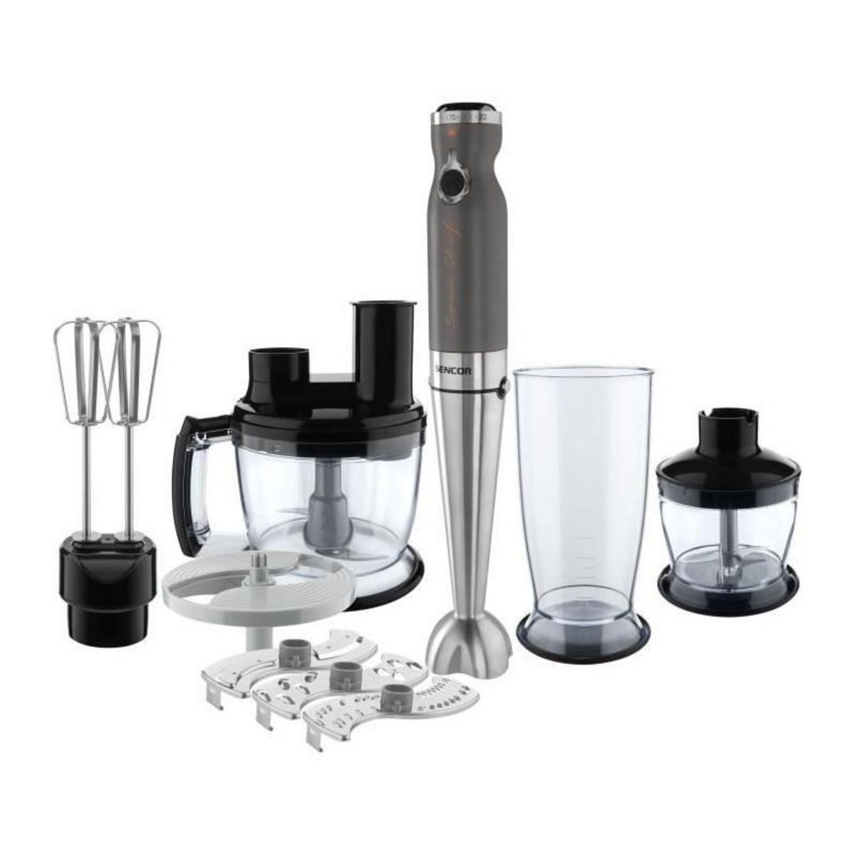 SENCO Mixeur plongeant 9 en 1 - SENCOR - SHB 5501CH-EUE3 - 1200 W - Gris