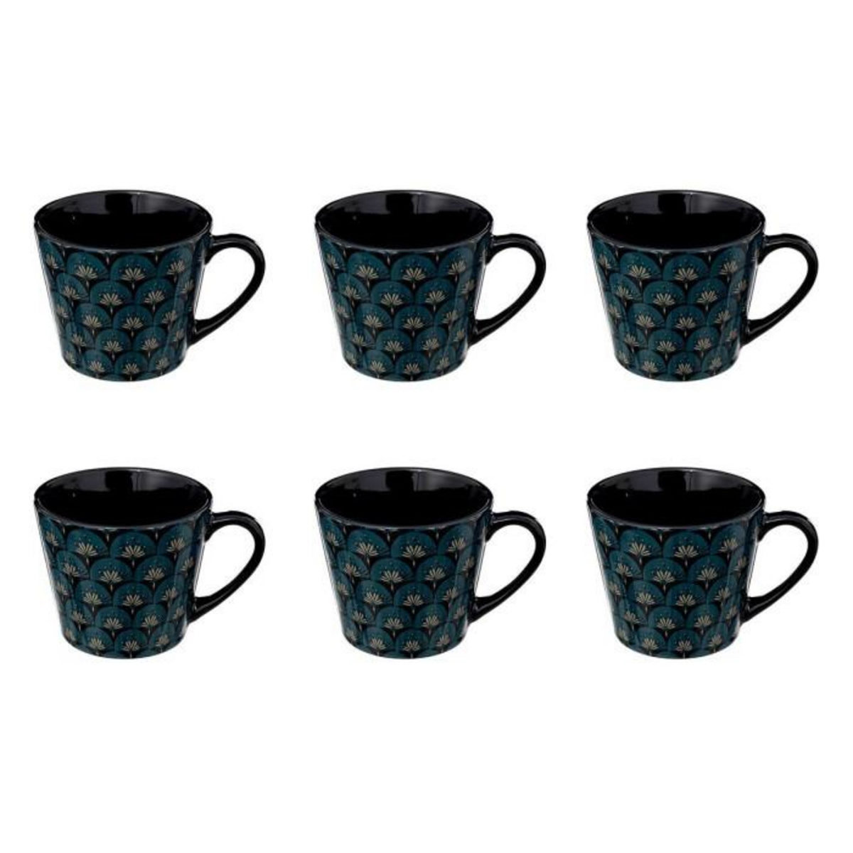 SECRET DE GOURMET Lot de 6 Mugs  Jiling  30cl Bleu Indigo