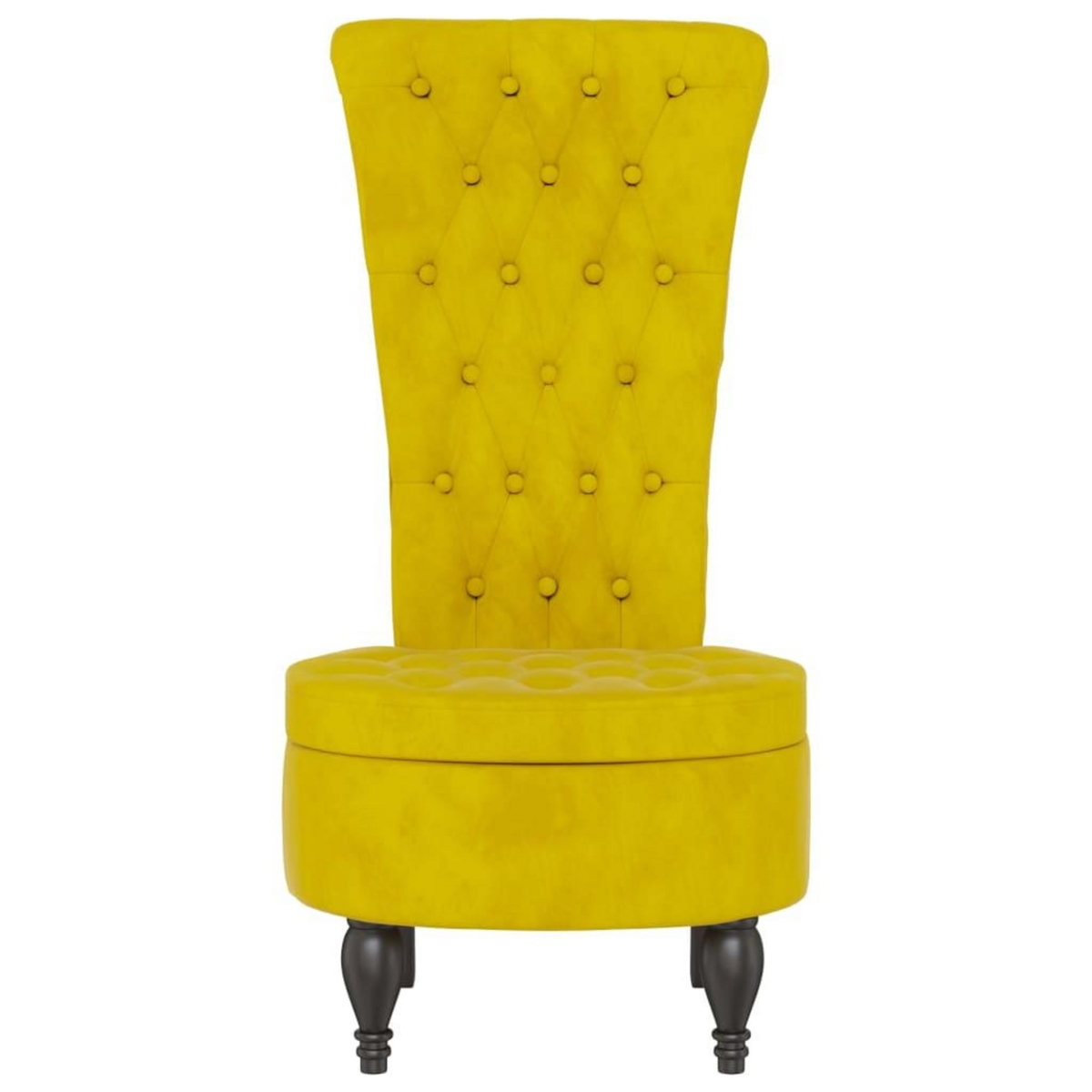 VIDAXL Chaise a dossier haut jaune velours conception de bouton