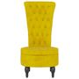 Voir la diapositive 3 : VIDAXL Chaise a dossier haut jaune velours conception de bouton