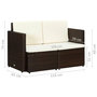 Voir la diapositive 6 : VIDAXL Canape de jardin a 2 places avec coussins Marron Resine tressee