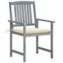 Voir la diapositive 2 : VIDAXL Chaises de jardin et coussins lot de 8 Bois acacia solide Gris