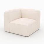 Rendez vous déco Angle gauche pour canapé modulable en velours blanc cassé-Mina