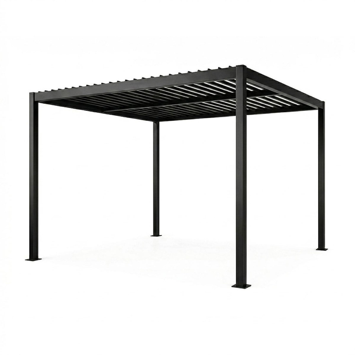 CONCEPT USINE Pergola bioclimatique aluminium et acier lames orientables 3x3m CORFU