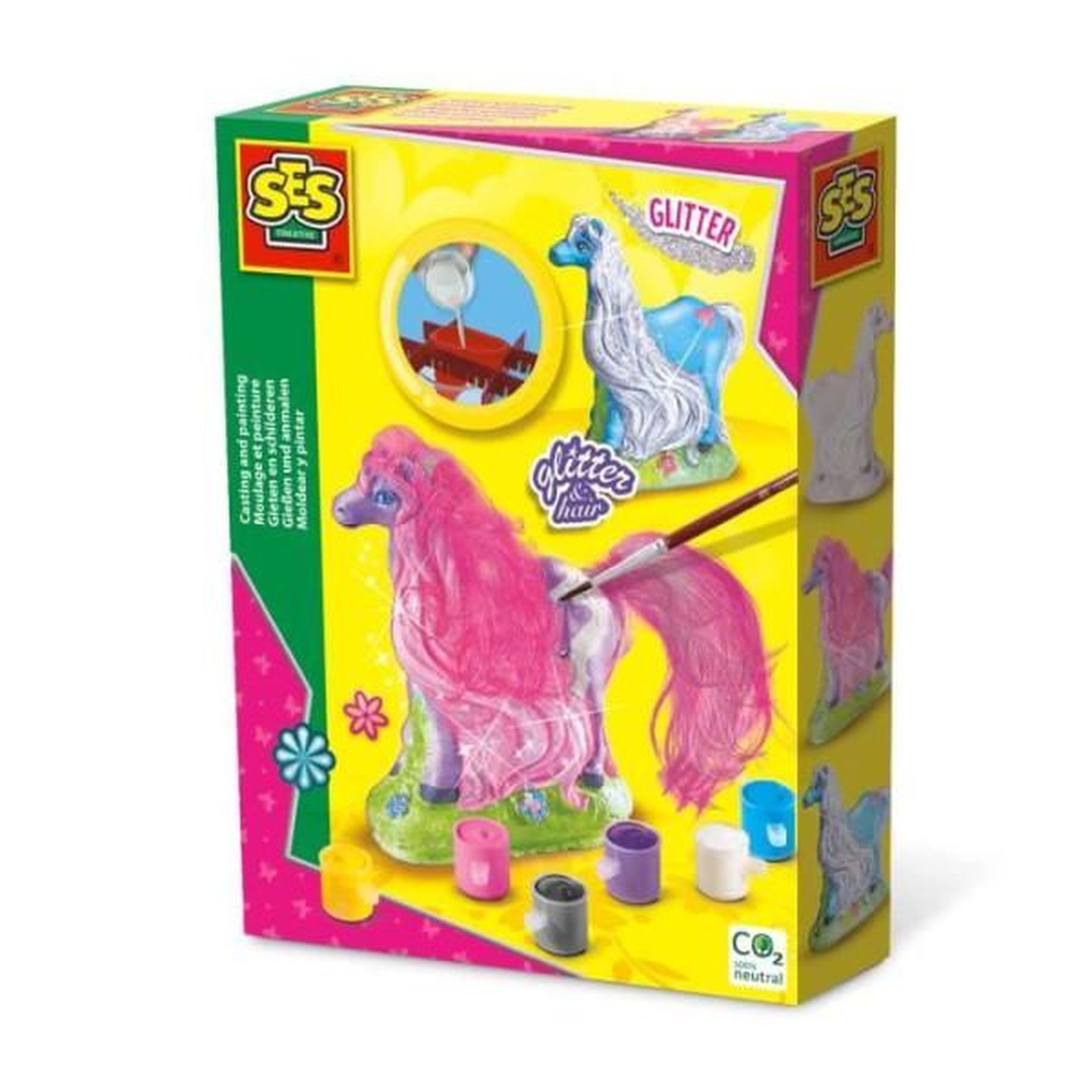 Voir la diapositive 2 : SES Creative Moulage et peinture - SES CREATIVE - Cheval avec criniere - Figurines en plâtre