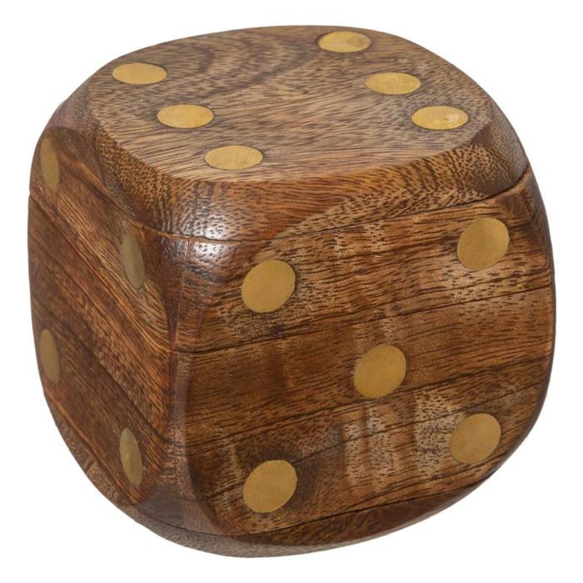 Voir la diapositive 2 : ATMOSPHERA Jeu de Dés Déco  Bois  6cm Marron