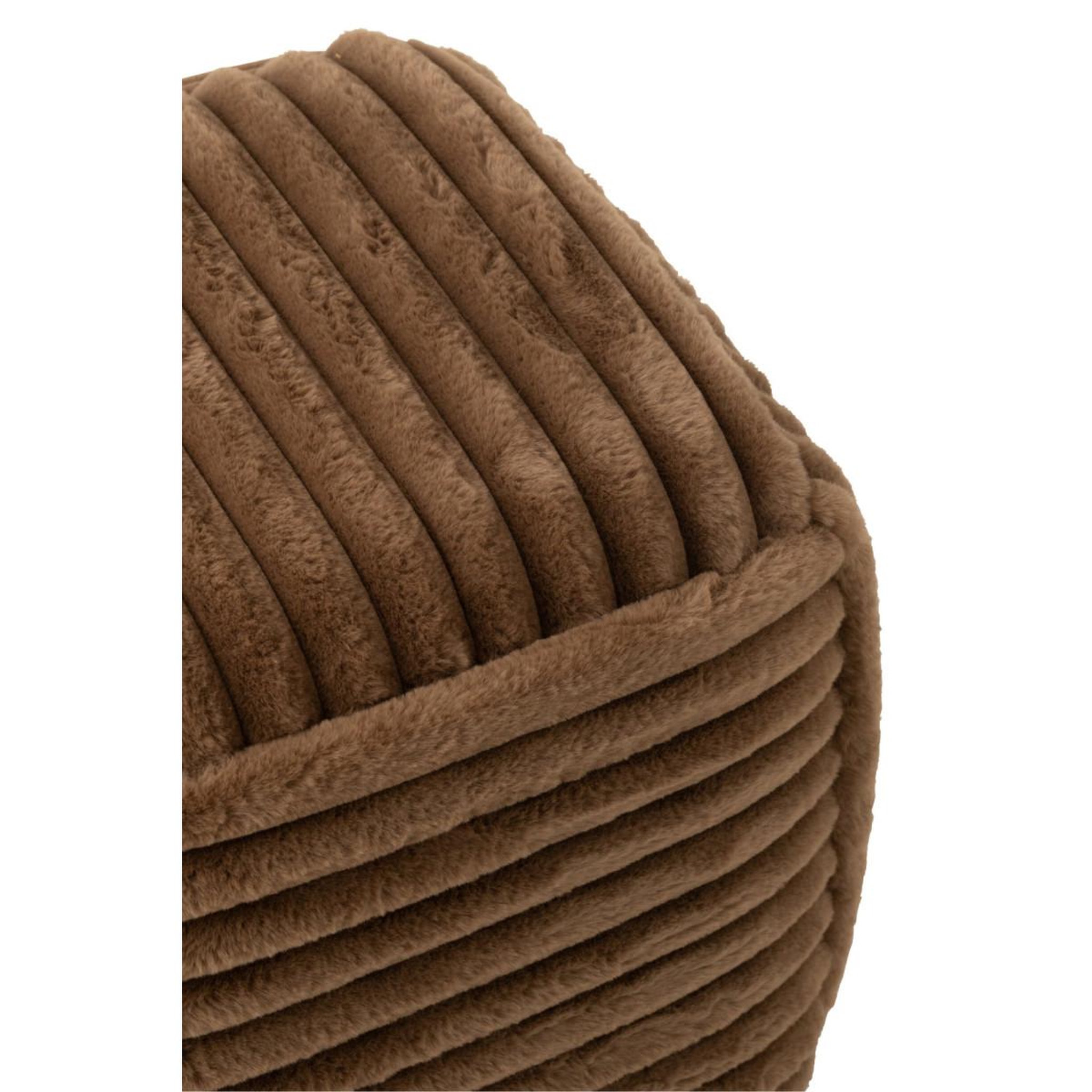 Voir la diapositive 5 : J-LINE Pouf carré côtelé  nuage  45cm marron