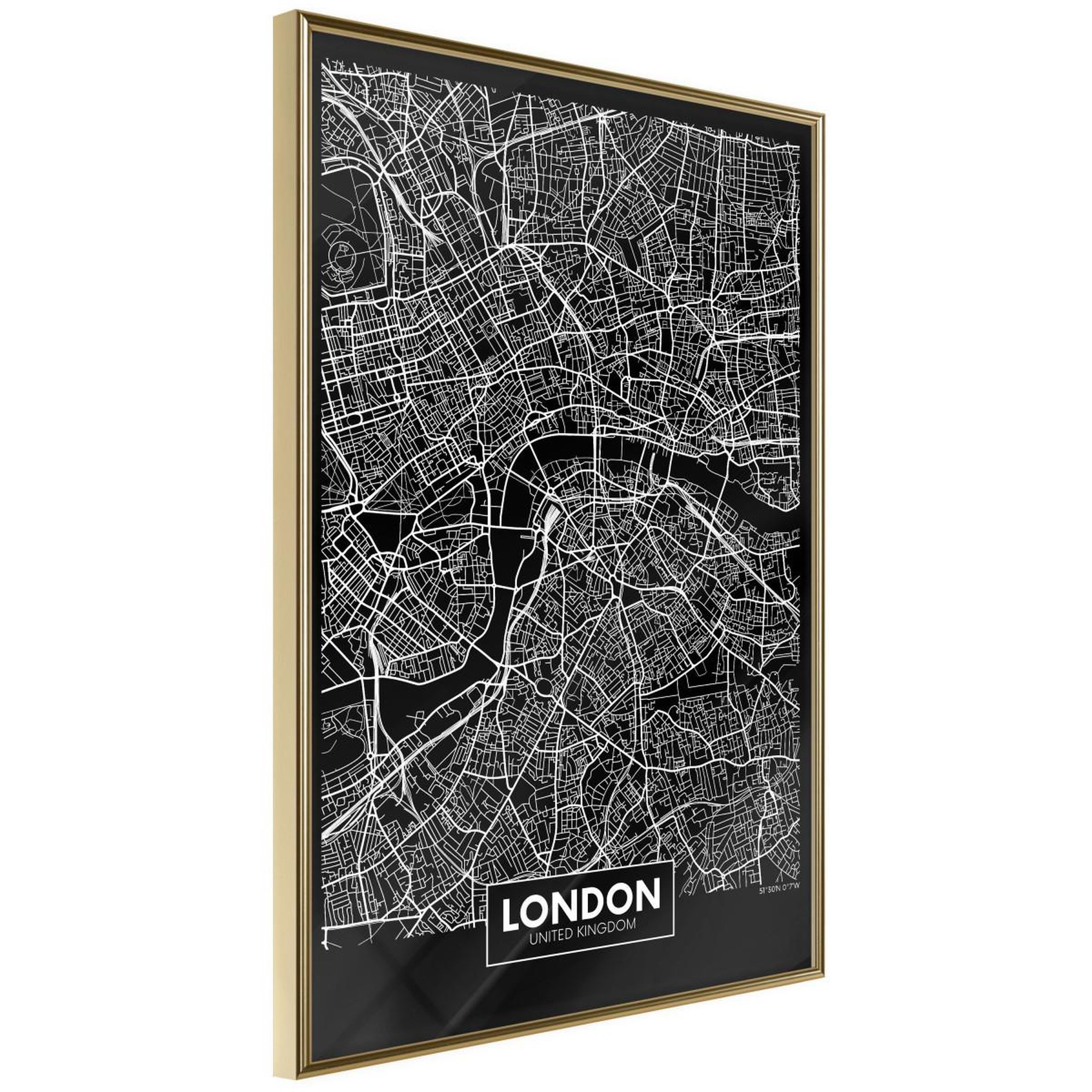 Voir la diapositive 1 : Paris Prix Affiche murale encadrée  city map london dark