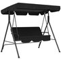 Voir la diapositive 1 : OUTSUNNY Balancelle de jardin 3 places toit réglable coussins assise dossier acier polyester noir