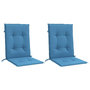 Voir la diapositive 3 : VIDAXL Coussins de chaise a dossier bas lot de 2 bleu melange tissu