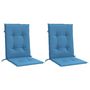 Voir la diapositive 3 : VIDAXL Coussins de chaise a dossier bas lot de 2 bleu melange tissu