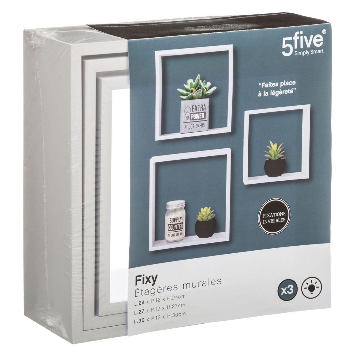 FIVE Lot de 3 Etagères Fixy Cub