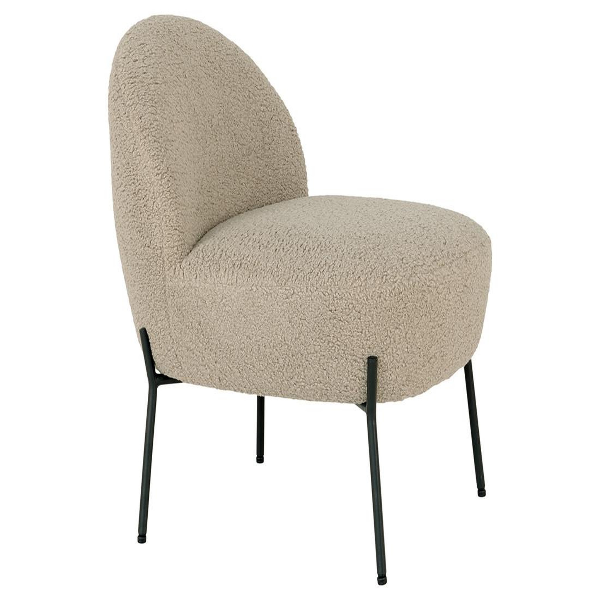 Voir la diapositive 4 : LISA DESIGN Renato - fauteuil avec pieds en acier - en tissu bouclette