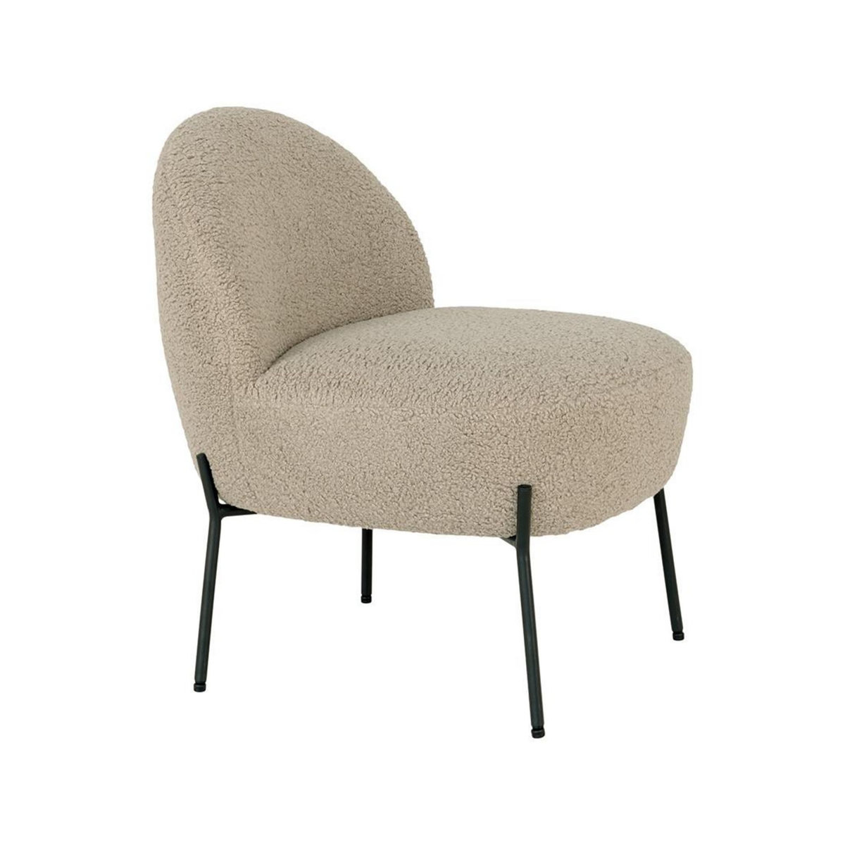 LISA DESIGN Renato - fauteuil avec pieds en acier - en tissu bouclette