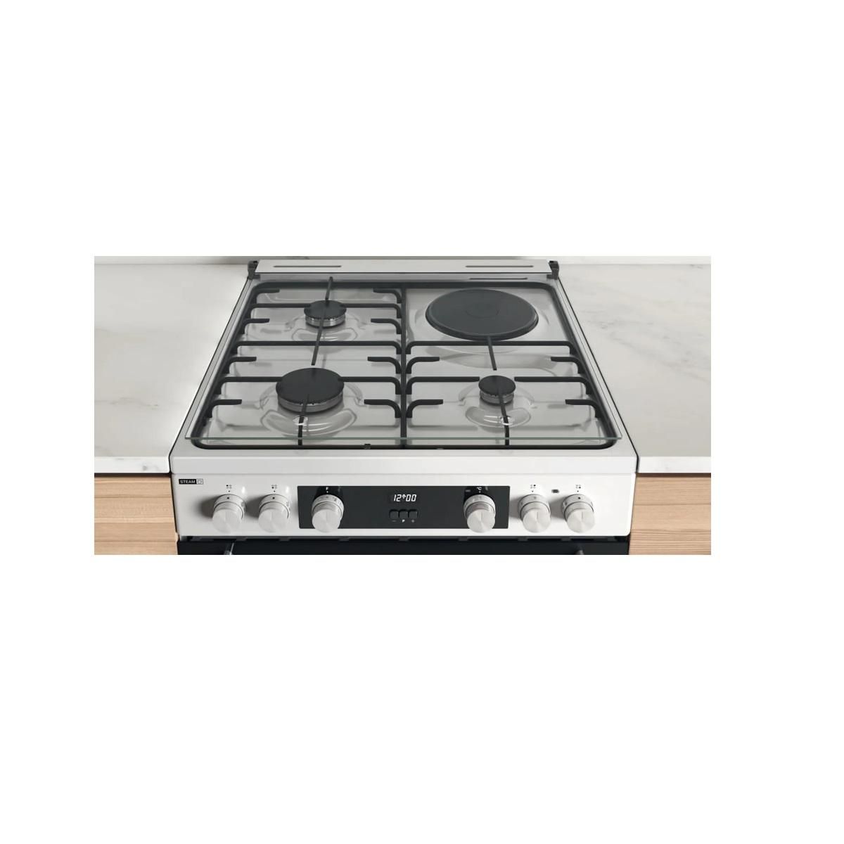 Whirlpool Cuisinière mixte 83l 4feux blanc - WS68M8CCWFR