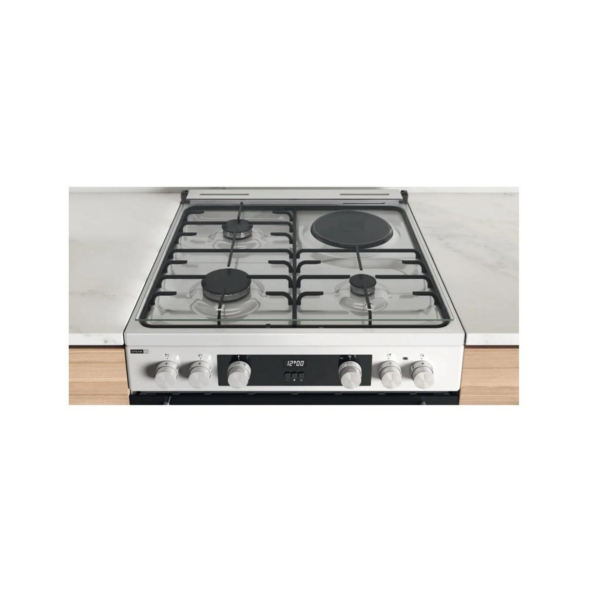 Whirlpool Cuisinière mixte 83l 4feux blanc - WS68M8CCWFR