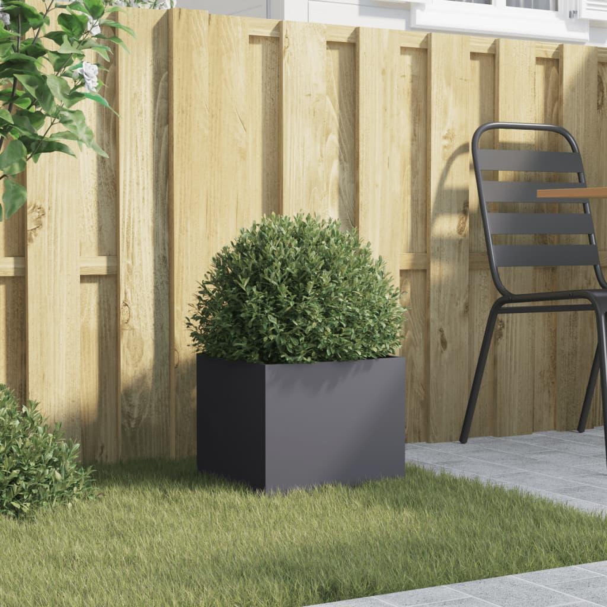 Voir la diapositive 3 : VIDAXL Jardiniere anthracite 32x30x29 cm acier