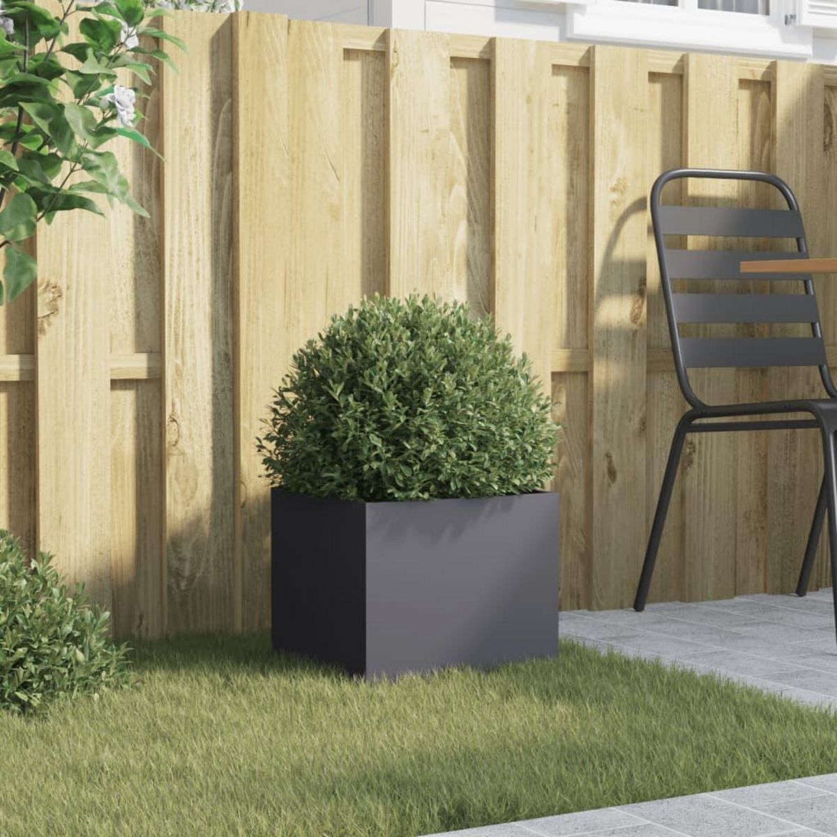VIDAXL Jardiniere anthracite 32x30x29 cm acier