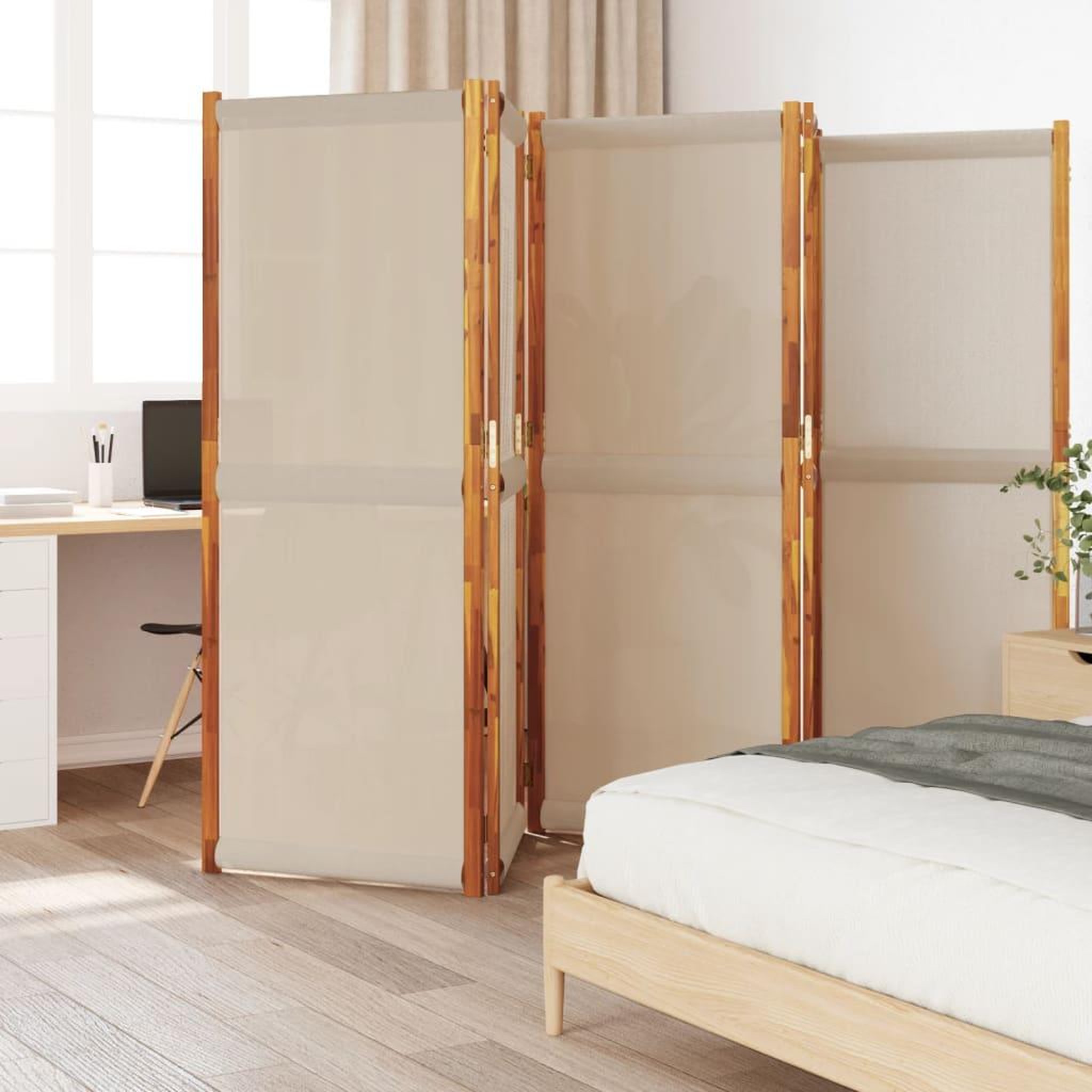 VIDAXL Cloison de separation 5 panneaux taupe 350x180 cm