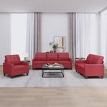 VIDAXL Ensemble de canapes 3 pcs et coussins Rouge bordeaux Similicuir