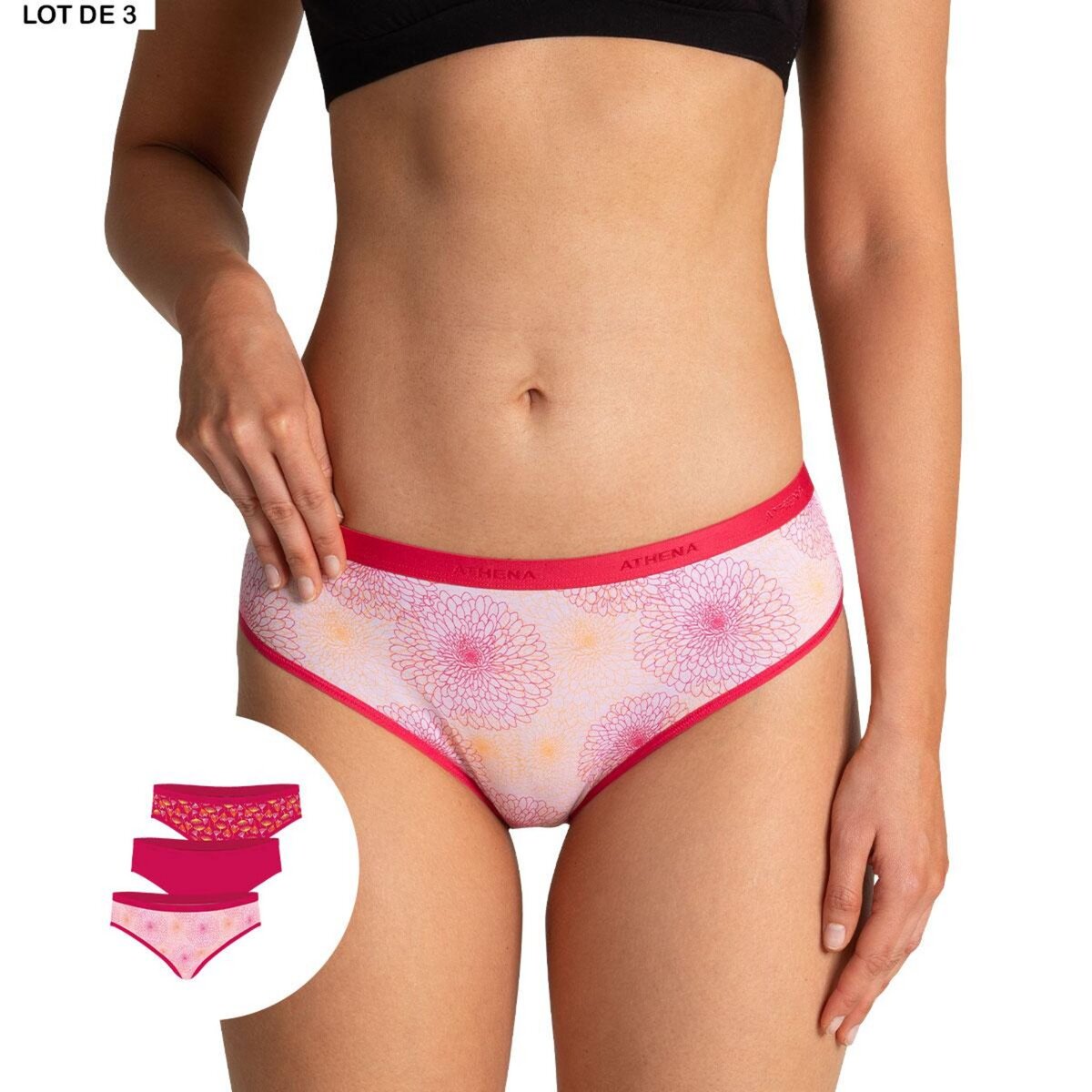 Athena Lot de 3 slips femme Ecopack Mode