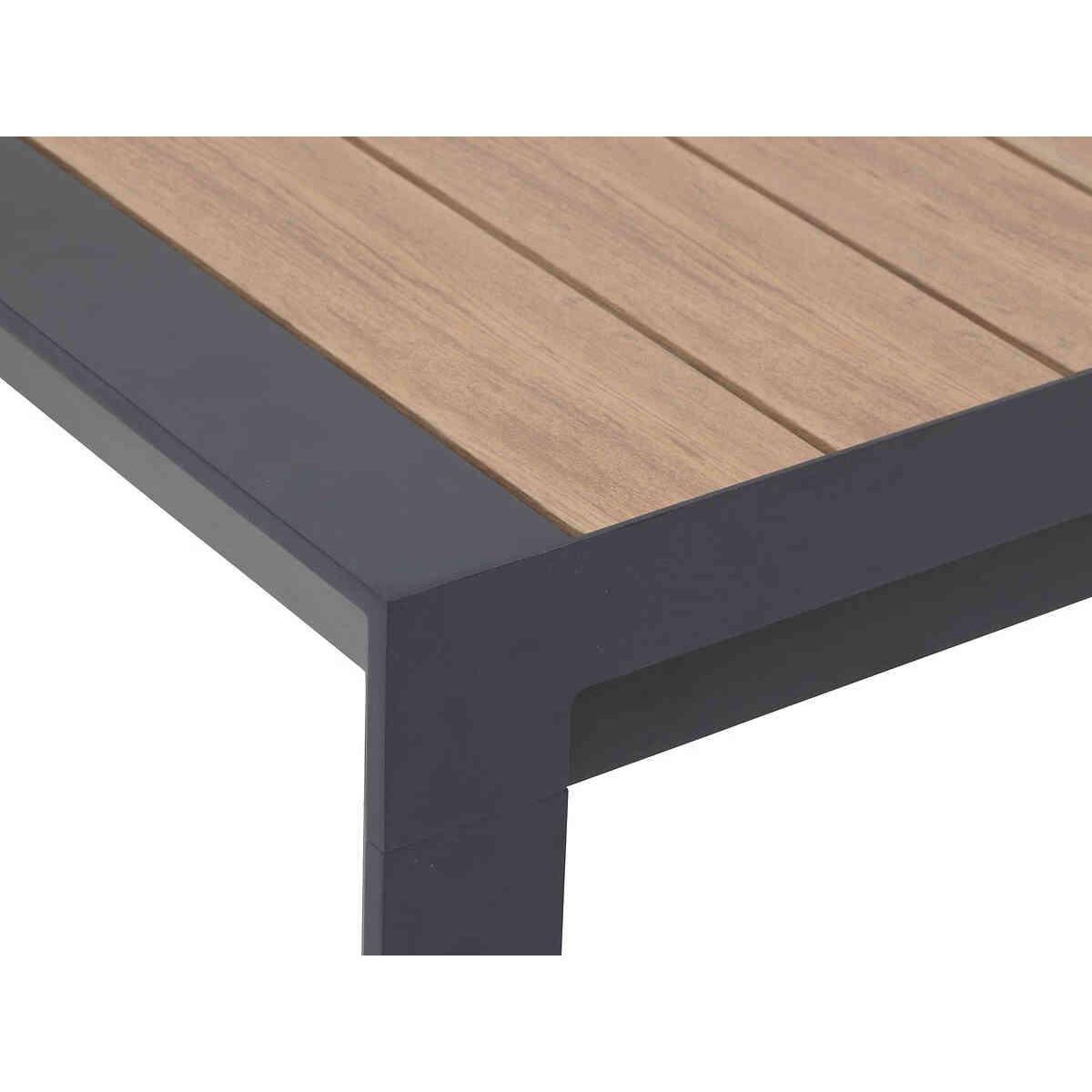 HESPERIDE Table de jardin rectangulaire extensible alu Evasion 8/10 places effet bois - Hespéride