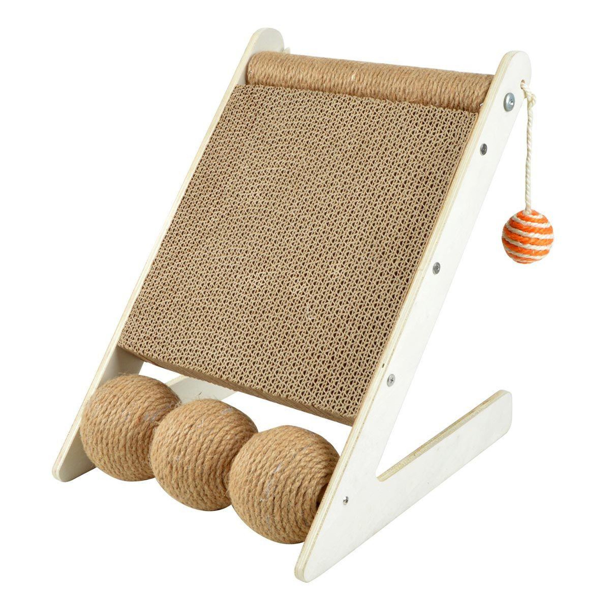 Voir la diapositive 1 : LOVE STORY Griffoir Pour Chat Incliné  Boules  34cm Naturel