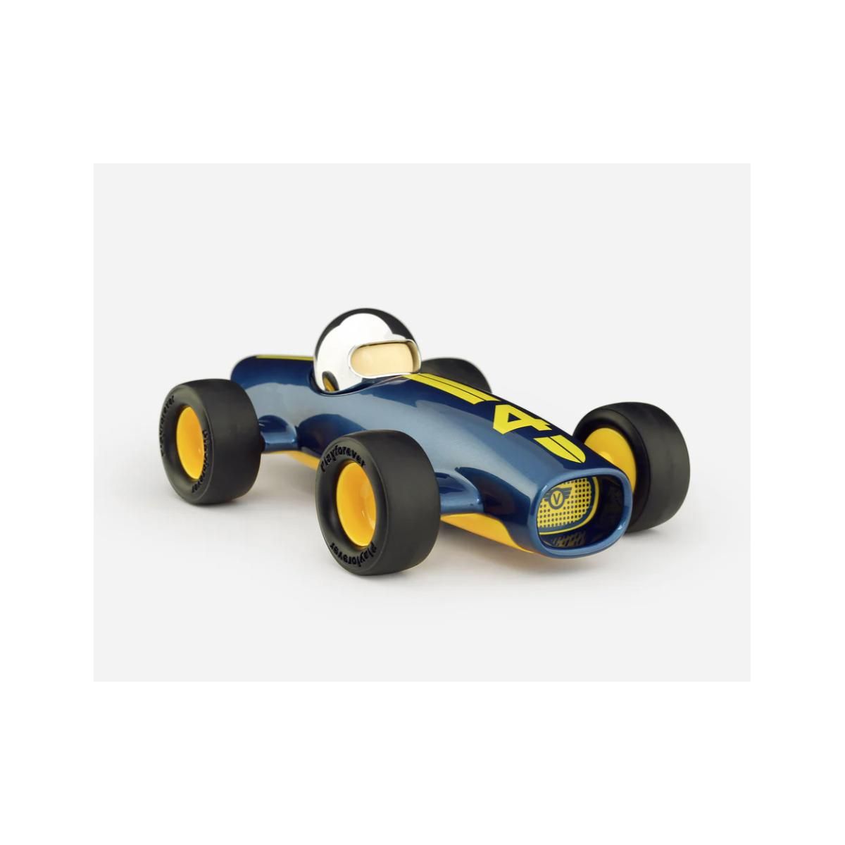 PLAYFOREVER Voiture Verve Malibu Lucas - Bleu et jaune 16.5 cm