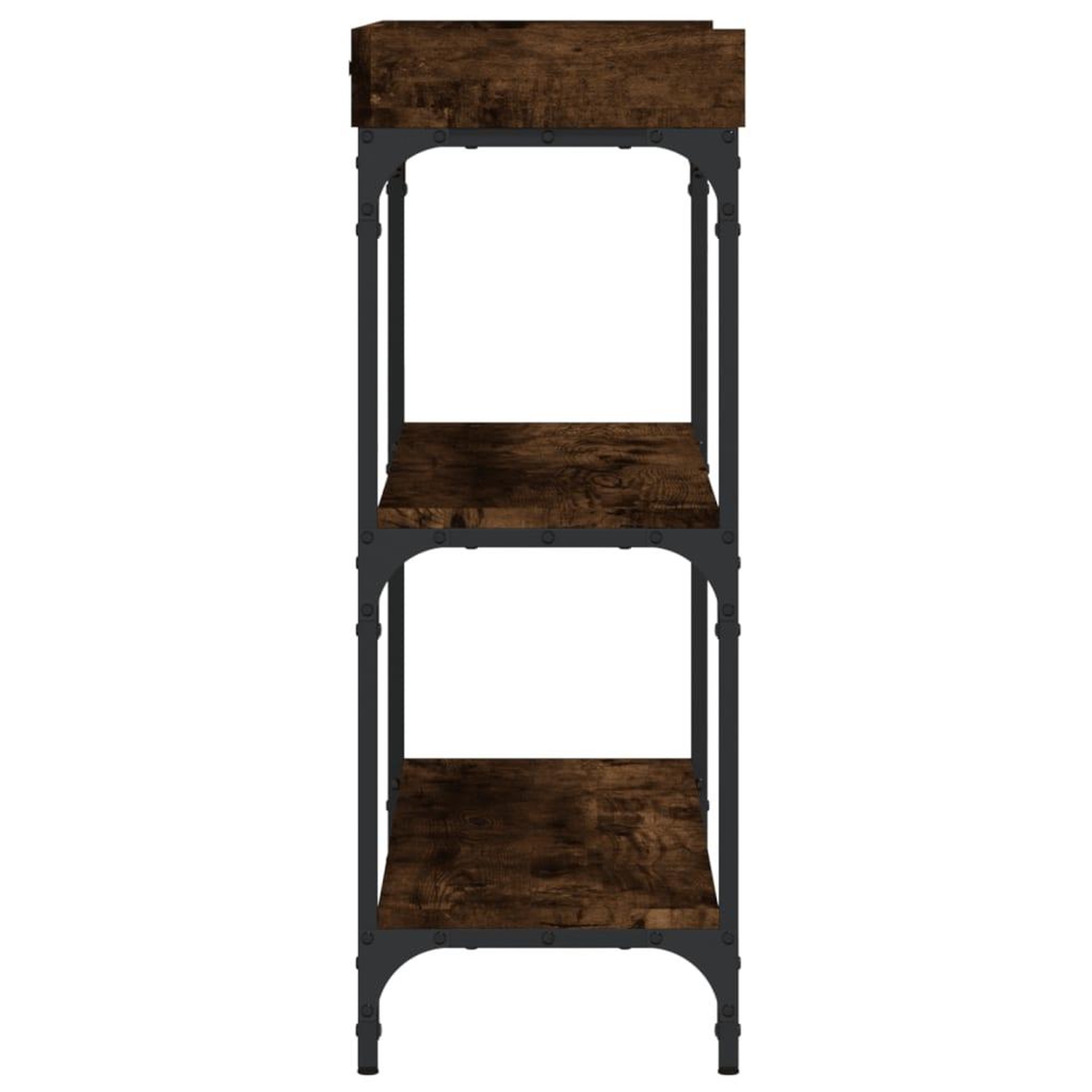 Voir la diapositive 5 : VIDAXL Table console avec etageres chene fume 100x30x80 cm