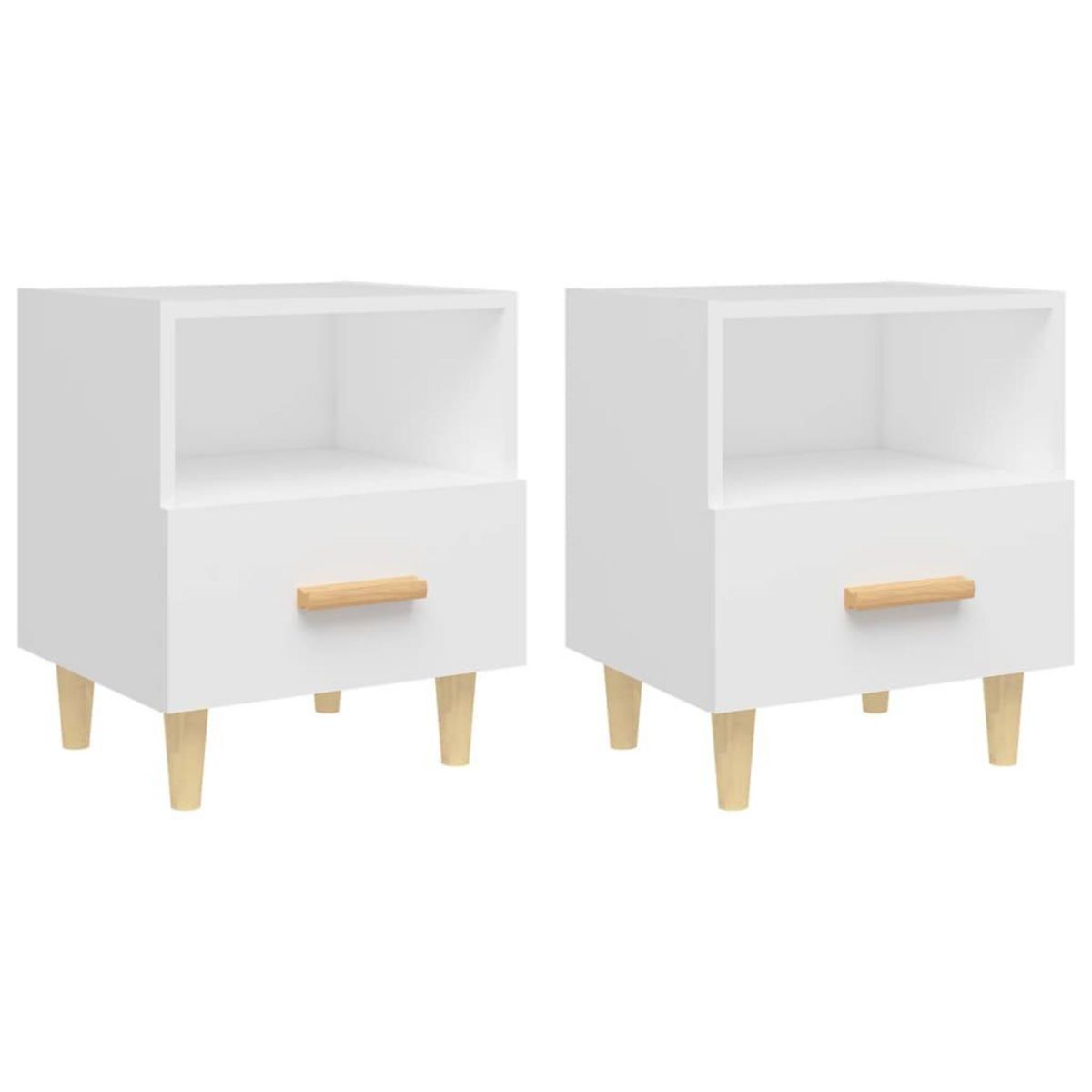 VIDAXL Tables de chevet 2 pcs Blanc 40x35x47 cm