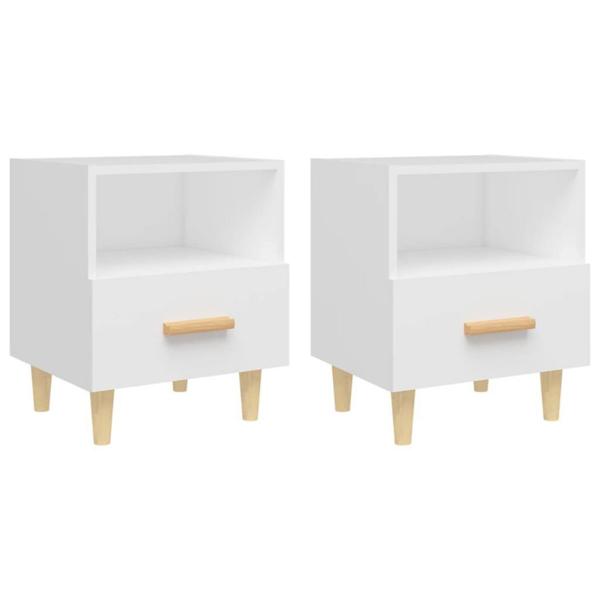 VIDAXL Tables de chevet 2 pcs Blanc 40x35x47 cm