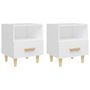 Voir la diapositive 2 : VIDAXL Tables de chevet 2 pcs Blanc 40x35x47 cm