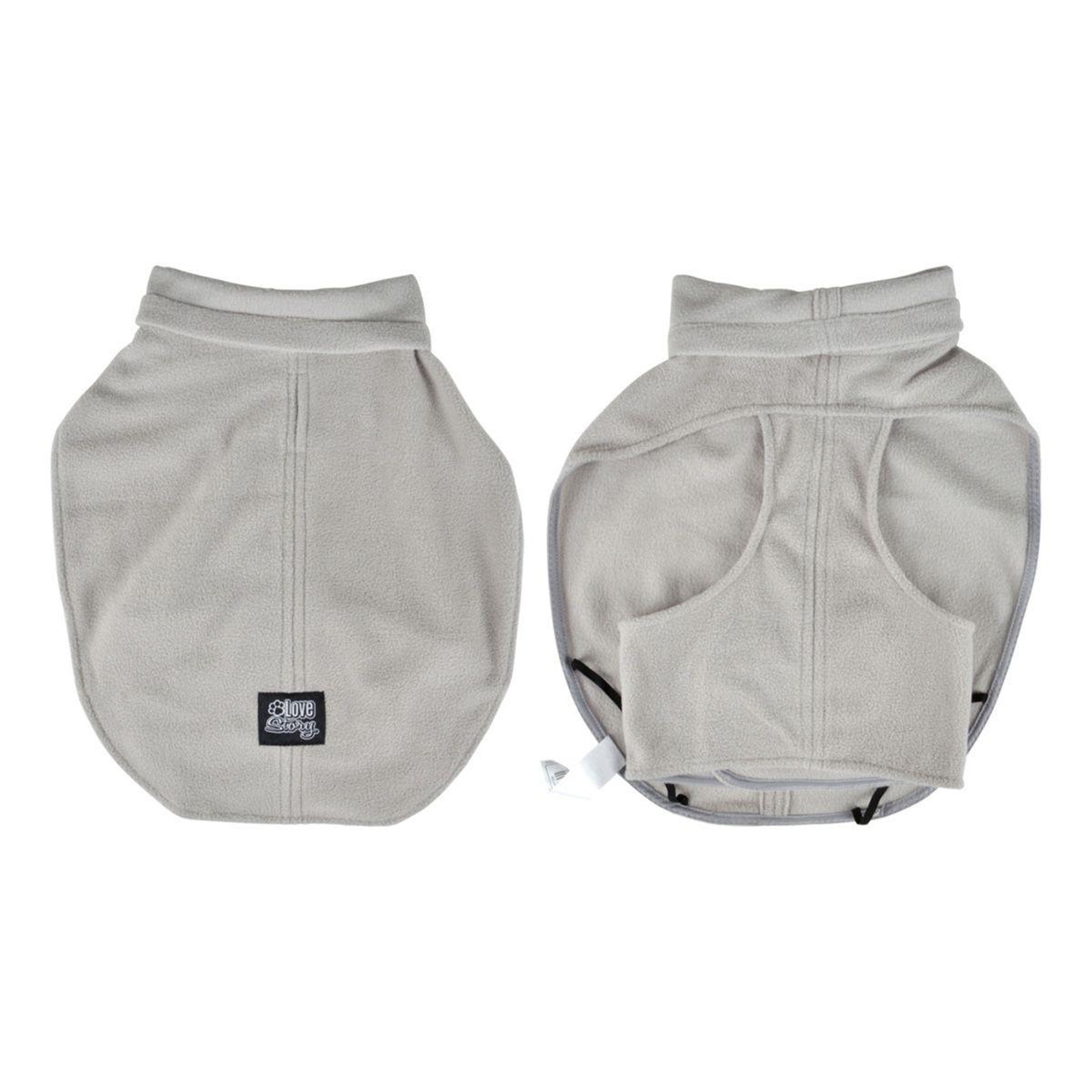 LOVE STORY Veste polaire chien  frileux  30cm gris clair