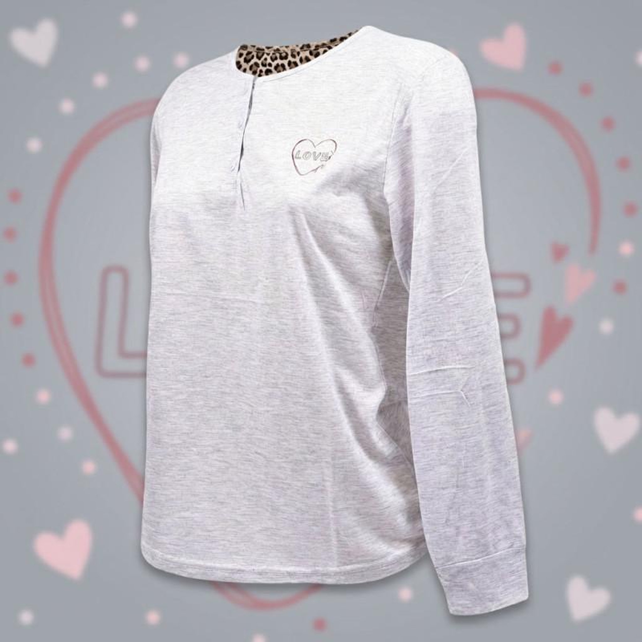 Voir la diapositive 3 : OZABI OZABI Ensemble Pyjama Long Femme Haut Manches Longues