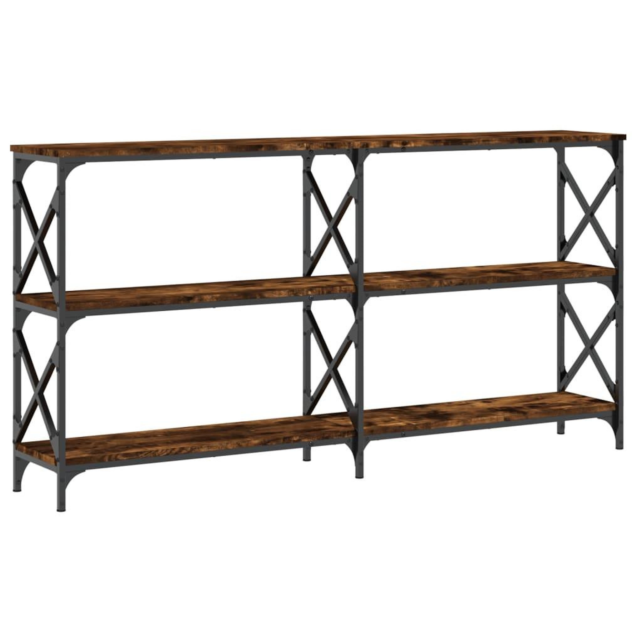 Voir la diapositive 2 : VIDAXL Table console chene fume 156x28x80,5 cm bois d'ingenierie