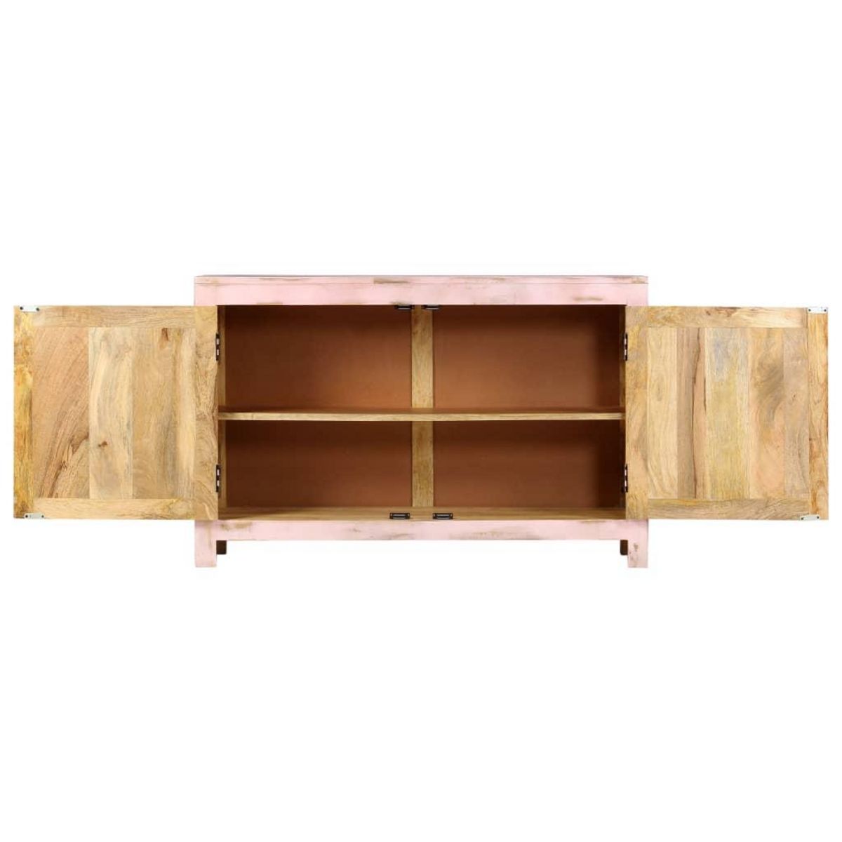 VIDAXL Buffet Rose clair 110x35x70 cm Bois de manguier massif