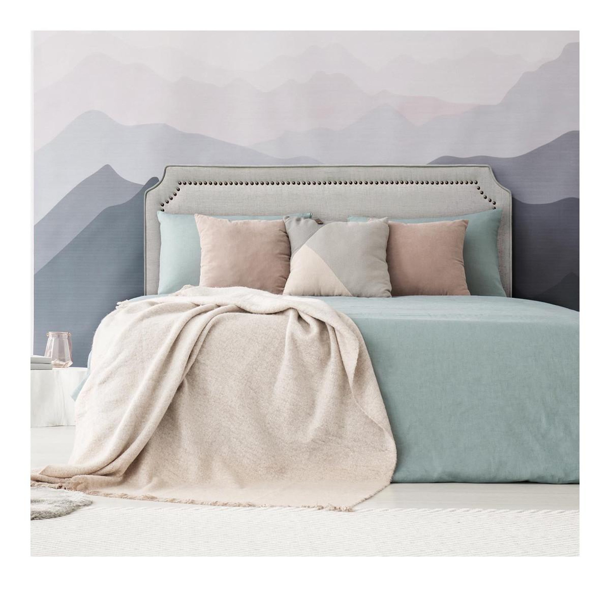 Voir la diapositive 4 : Paris Prix Tête de lit  design en tissu  selena  180cm beige