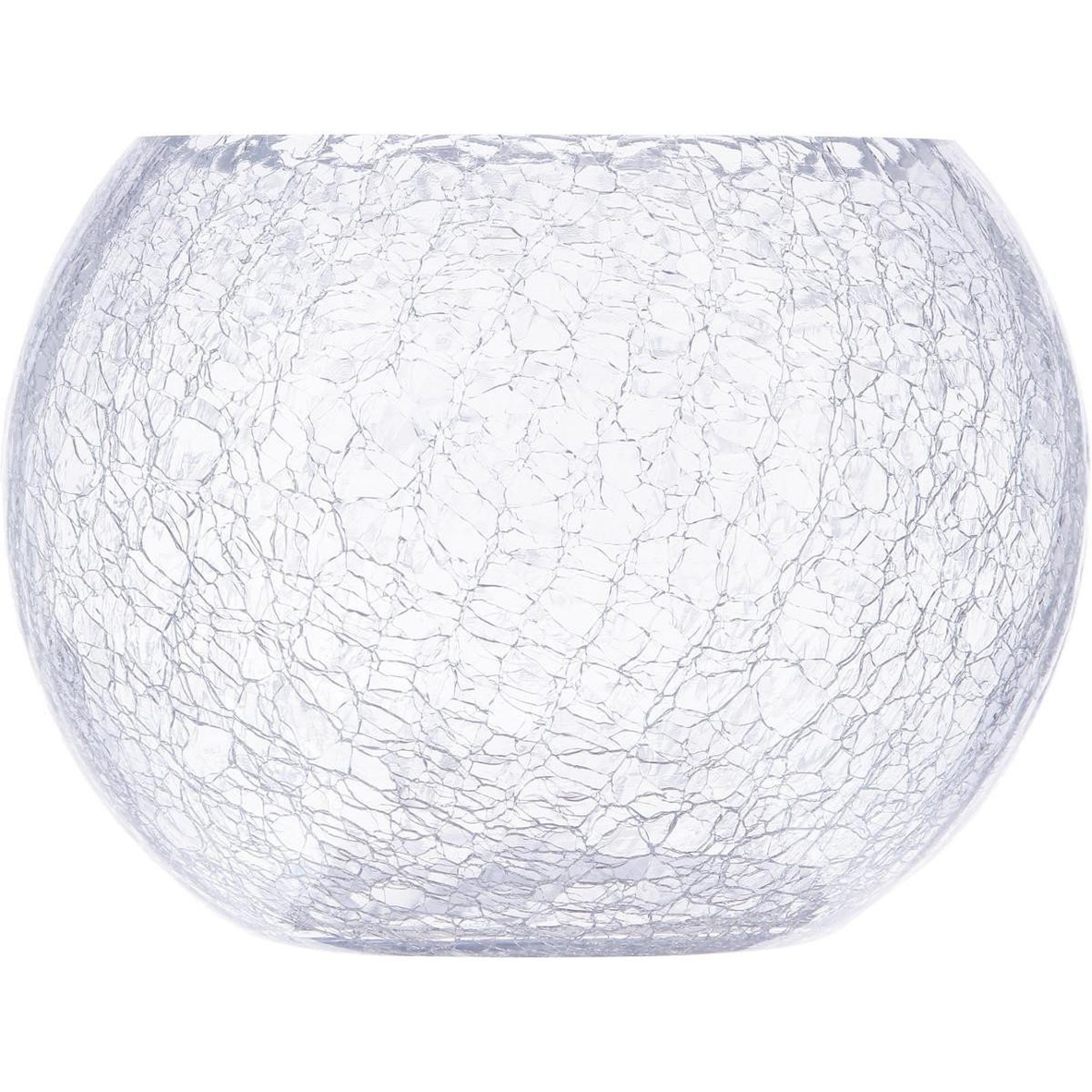 Voir la diapositive 2 : ATMOSPHERA Vase Boule en Verre  Craquelé  20cm Transparent