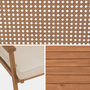 Voir la diapositive 6 : SWEEEK Salon de jardin en bois et cannage canapé 2 places, 2 fauteuils, 1 table basse - Bohémia 117x64x74 cm