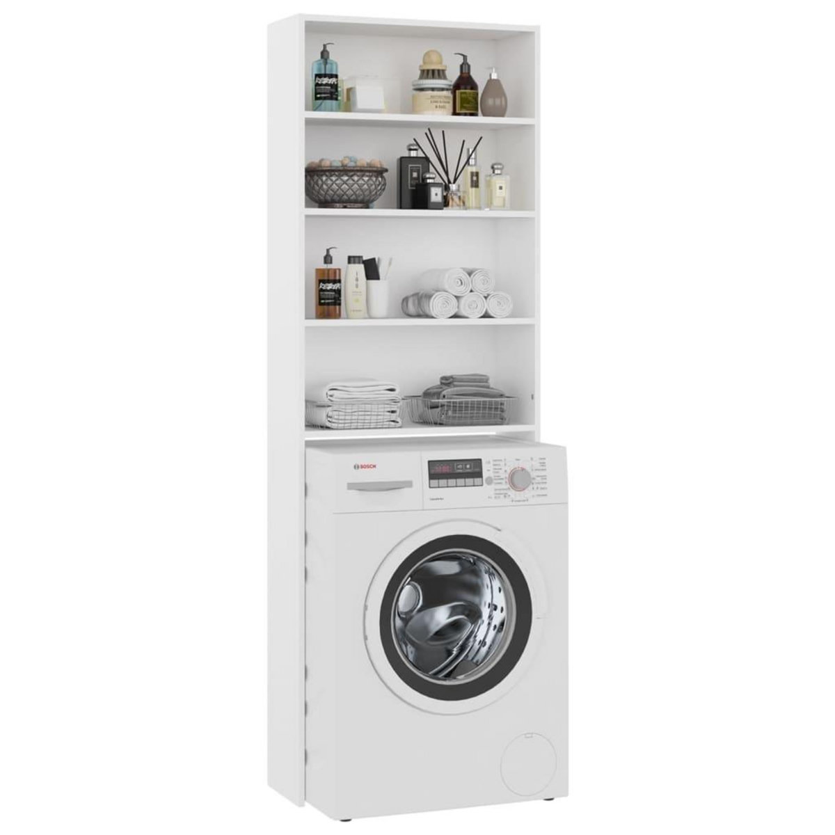 VIDAXL Meuble pour machine a laver Blanc 64x24x190 cm