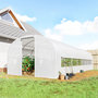 Voir la diapositive 6 : OUTSUNNY Serre tunnel de jardin 24m² 2 grandes fenêtres bâche PE 140 g/m² blanc