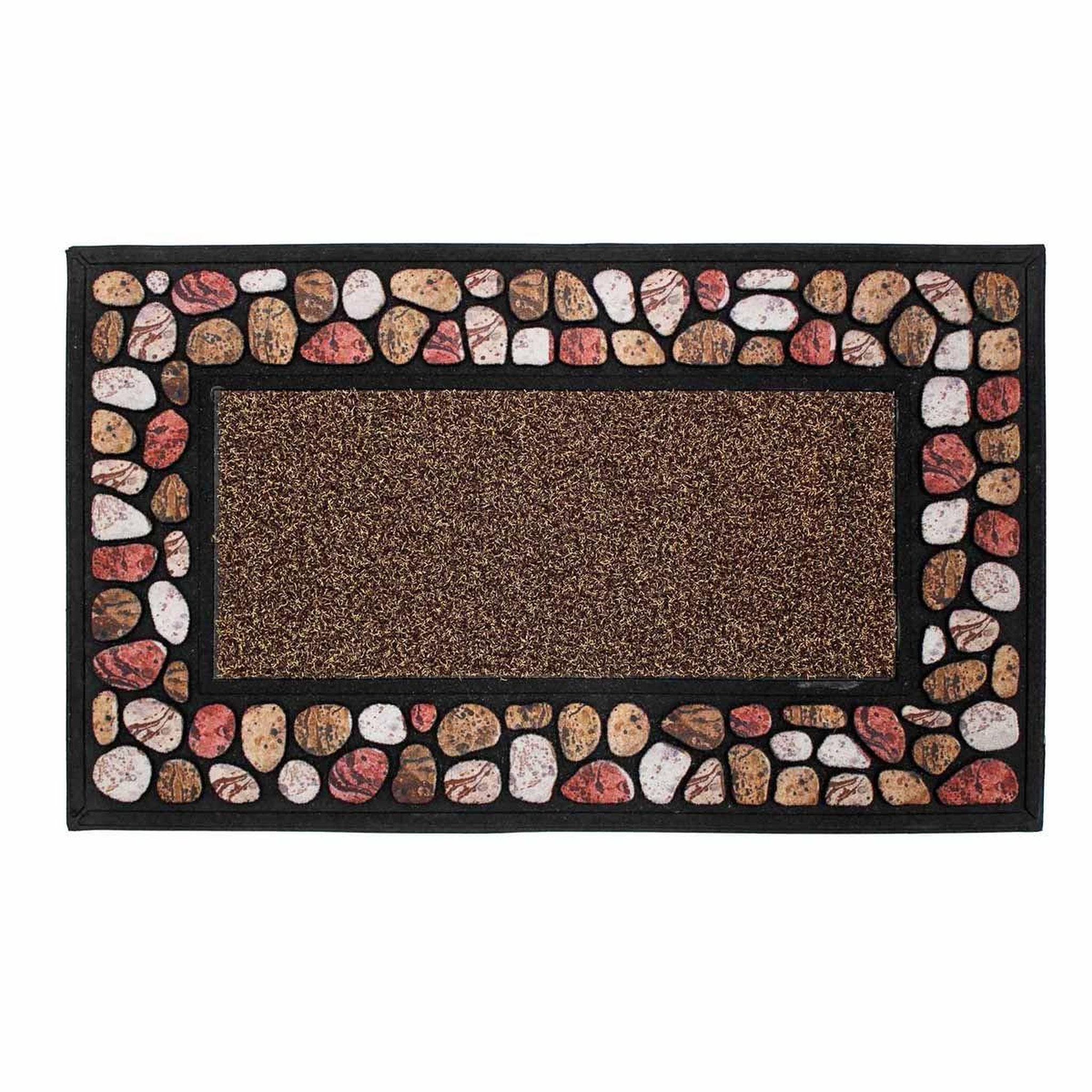 Douceur d'Intérieur Tapis d'Entrée Imprimé  Cailloux  45x75cm Naturel