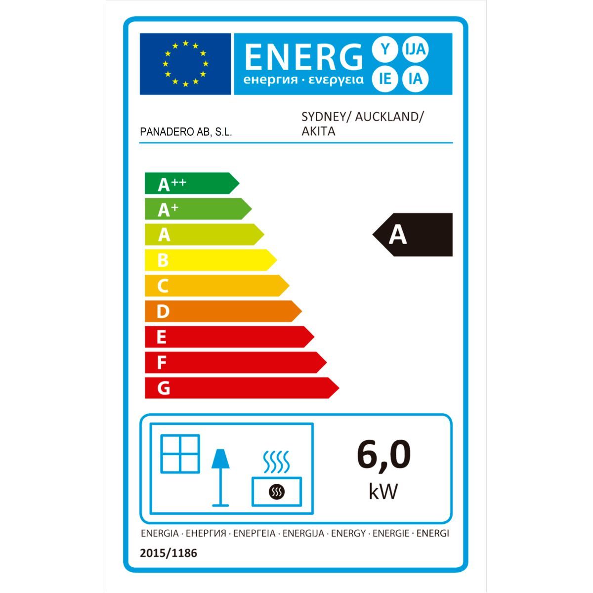 PANADERO Poêle à bois SYDNEY EcoDesign 6.5 KW