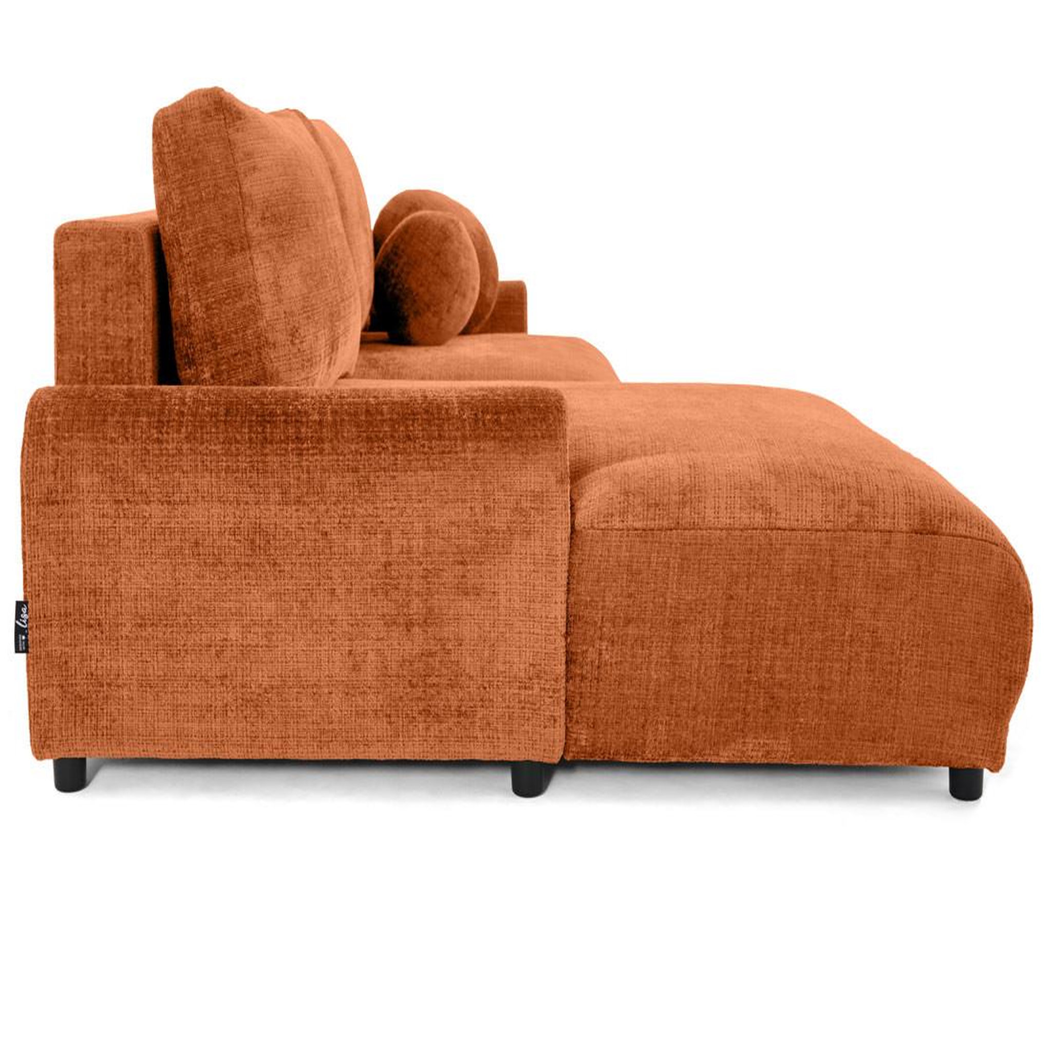 Voir la diapositive 6 : LISA DESIGN Nelly - canapé d'angle gauche 4 places convertible avec coffre en velours texturé