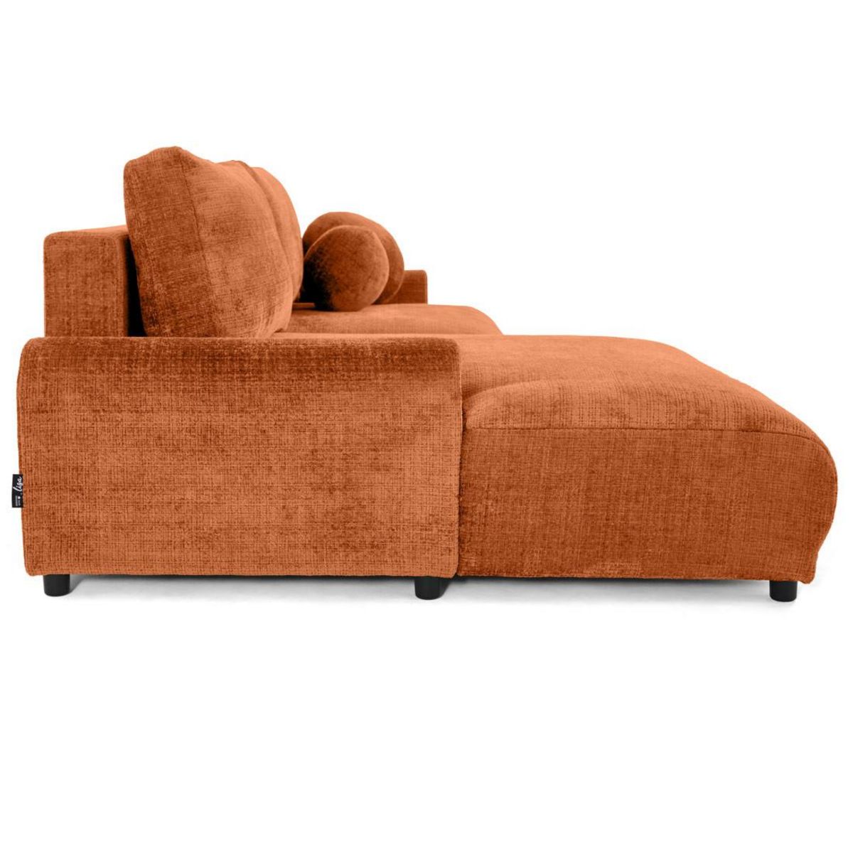 LISA DESIGN Nelly - canapé d'angle gauche 4 places convertible avec coffre en velours texturé