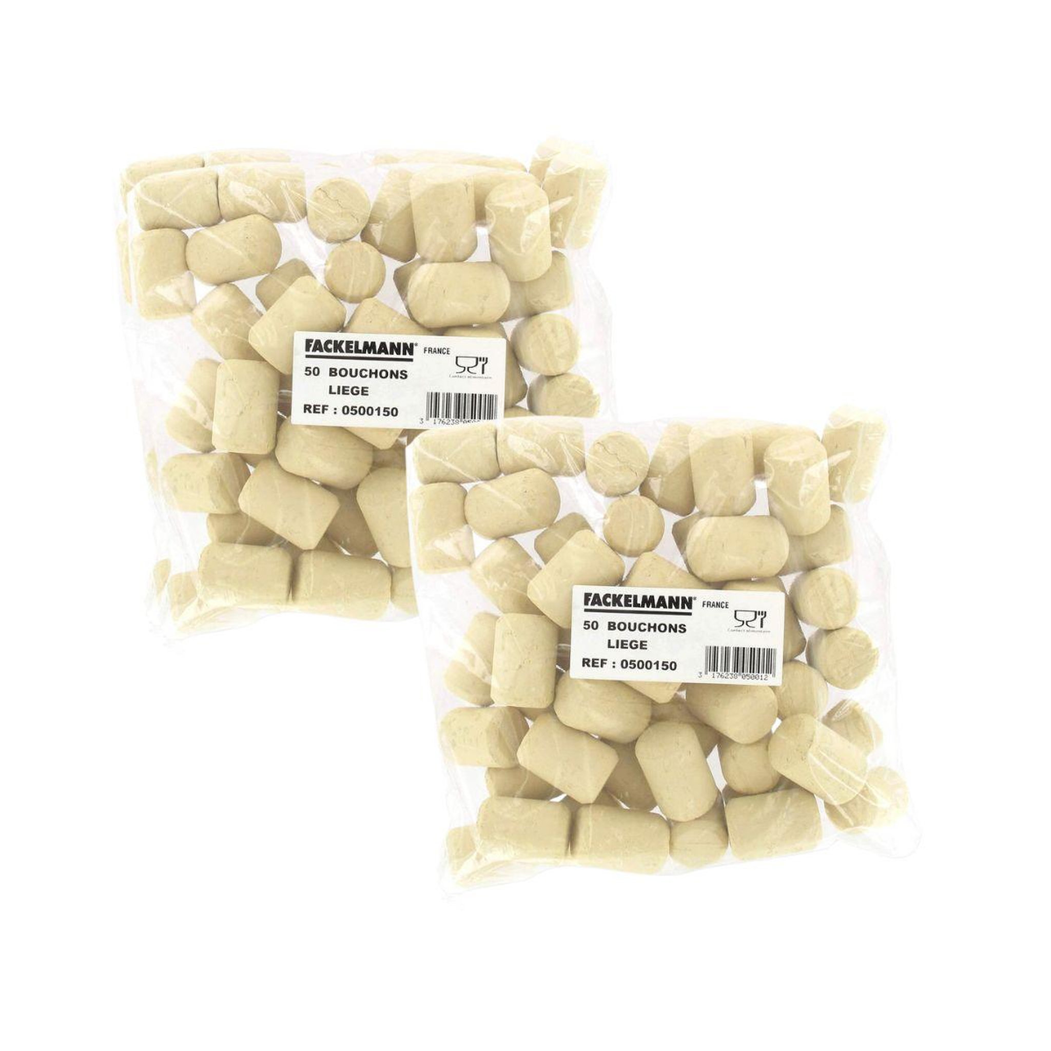 Fackelmann Lot de 100 bouchons de liège droits fackelmann bar concept