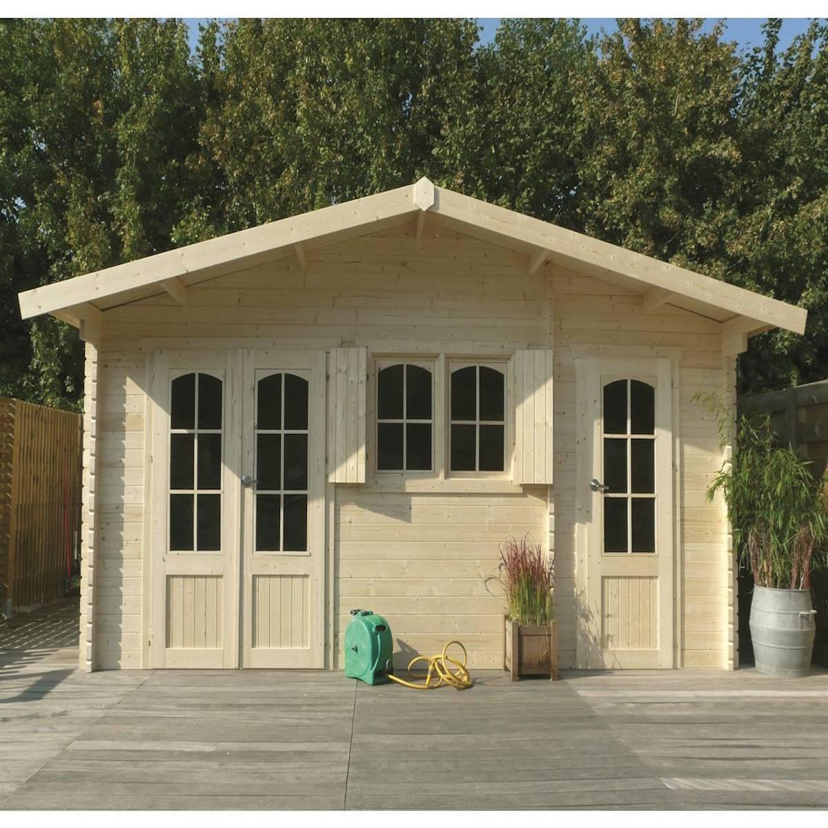 Solid Abri jardin bois  Rostock  - 22.04 m² - 5.68 x 3.88 x 2.75 m - 40 mm