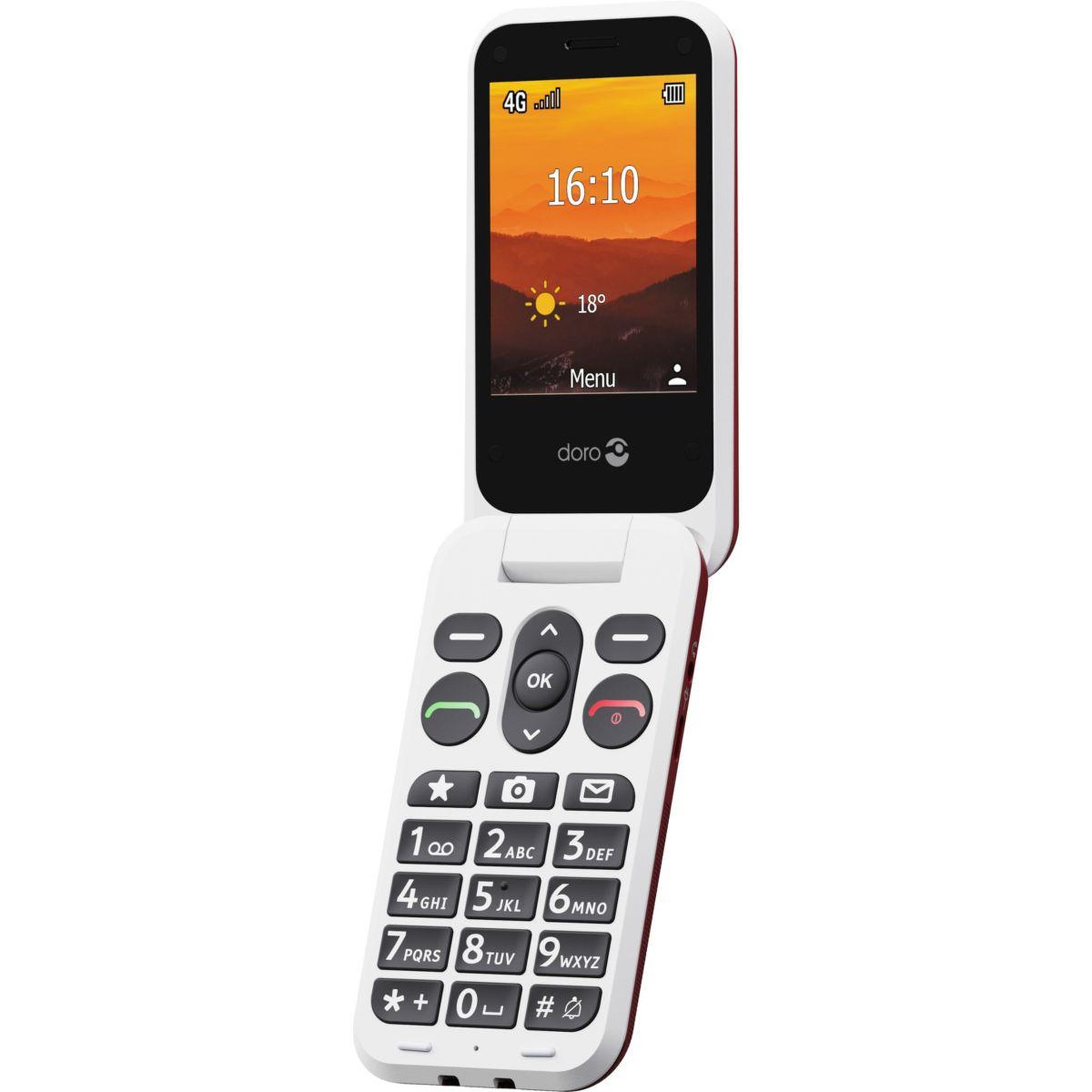 Voir la diapositive 2 : Doro Téléphone portable leva l30 rouge/blanc