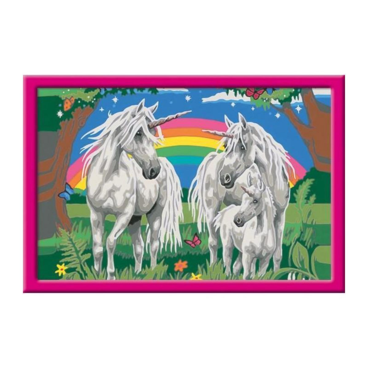 RAVENSBURGER CreArt Kids 31x21cm Au pays des licornes, Kit de peinture par numéros Numéro d'Art, Des 9 ans, 25849, Ravensburger